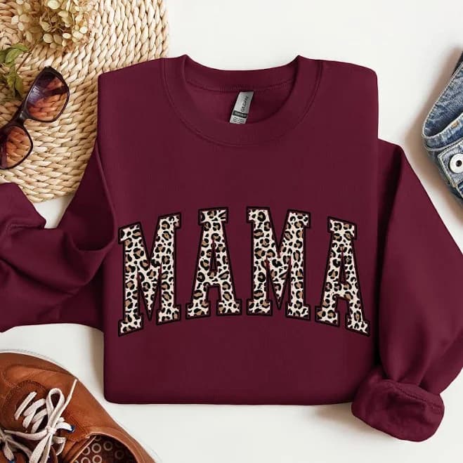 Mama Leopard Print Sweatshirt