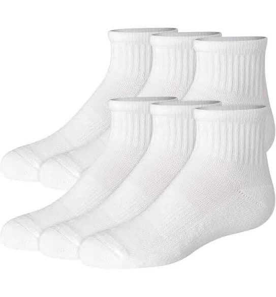 Hanes Girls' Pure Comfort Organic Cotton Ankle Socks (6-Pack)