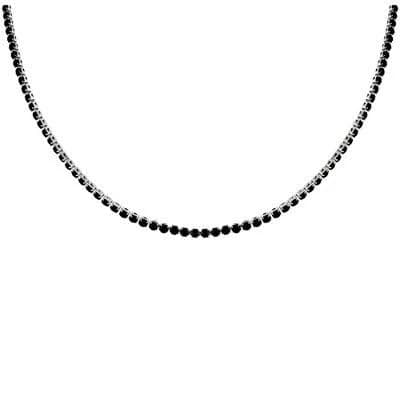 Stainless Steel Cubic Zirconia Tennis Necklace