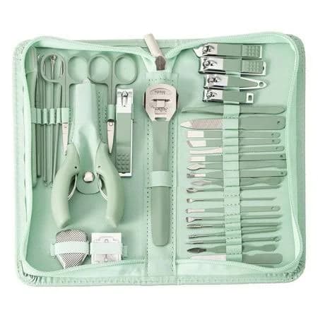 Haoxun 35 Pcs Nail Art Manicure Pedicure Set - Stainless Steel Tools in Plastic Case for Home Travel Gift, Size: Free Size