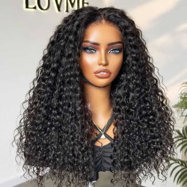 Luvme Curly Wig Water Wave Lace Closure Wig Glueless Long Curly Human Hair Wig For Women