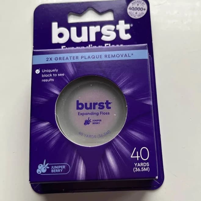 Burst Expanding Floss 40 Yd Plaque Removal Juniper Berry