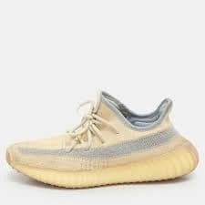 Yeezy X Adidas Light Beige Knit Fabric Boost 350 V2 Linen Sneakers Size 40
