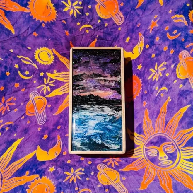 Handmade Custom Painted Cigar Box - New Vintage & collectibles | Color: Purple