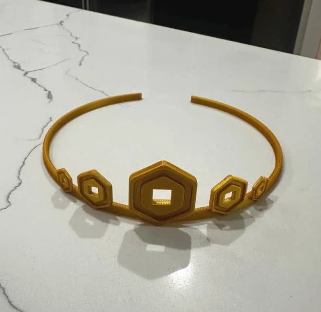 Roblox Tiara - 3D Printed Crown for Girls | Gold or Pink | Gamer Birthday Gift | Roblox Party Costume Accessory