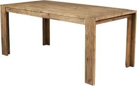Amazon.com - Benjara Rectangular Wooden Dining Table with Fixed Top and Block Legs, Brown, - Tables