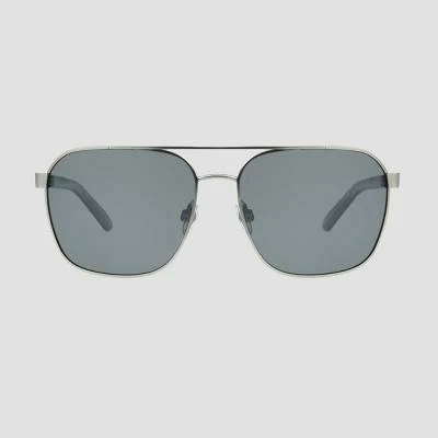 All in Motion Men's Aviator Sunglasses with Mirrored Polarized Lenses