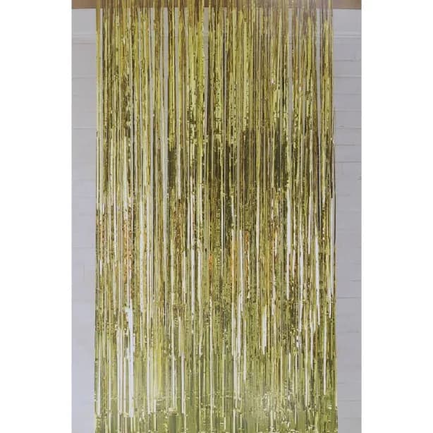Celebrate It Gold Tinsel Curtain