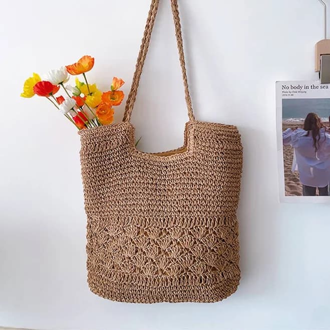 Elena Straw Woven Tote