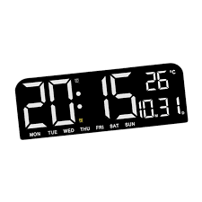 Large LED Digital Clock with Alarm Date Week Temperature for Kitchen Living Room - Walmart.com