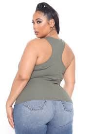 Essential Racer Back Tank Top - Olive | Fashion Nova