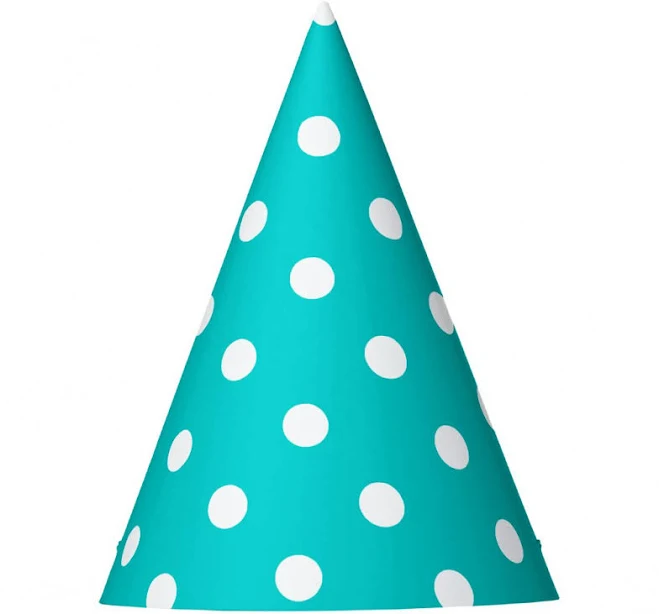 Teal Polka Dot Party Hat