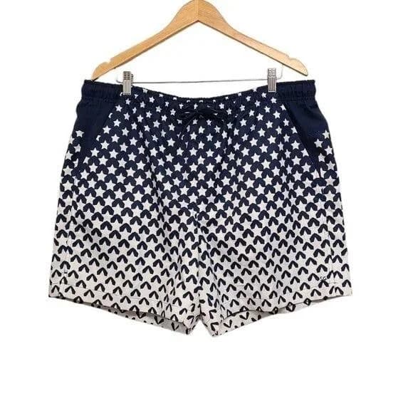 Dsg Mens Xl Athletic Shorts Navy And White Star Pattern Pull On Mesh