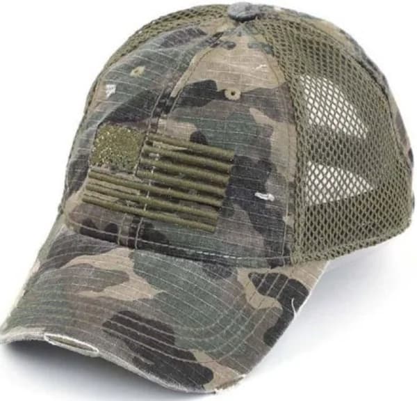 C.C Distressed Camo Baseball Cap