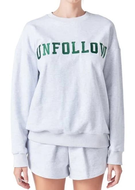 Grey Lab Women's Letter Patch Sweatshirt
