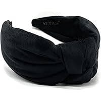 Amazon.com : YETASI Chunky 2.5 Inches Thick Black Leather Headbands for Women Goes with Everything, Knotted Headband for Women is a Fashion Designer Girl Top Knot Head band Womens Hair : Beauty