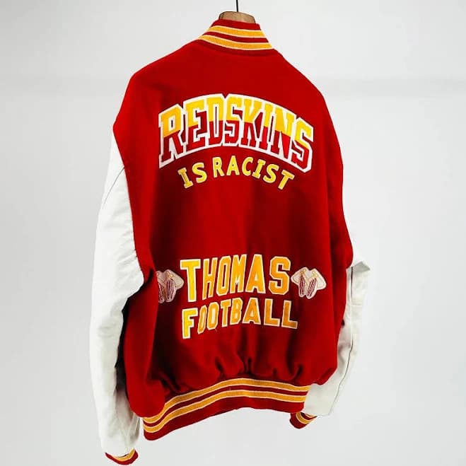 Vintage Y2K Holloway Leather Varsity Protest Statement Jacket