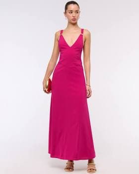 Abercrombie & Fitch Women's Dipped-Waist Hardware Maxi Dress