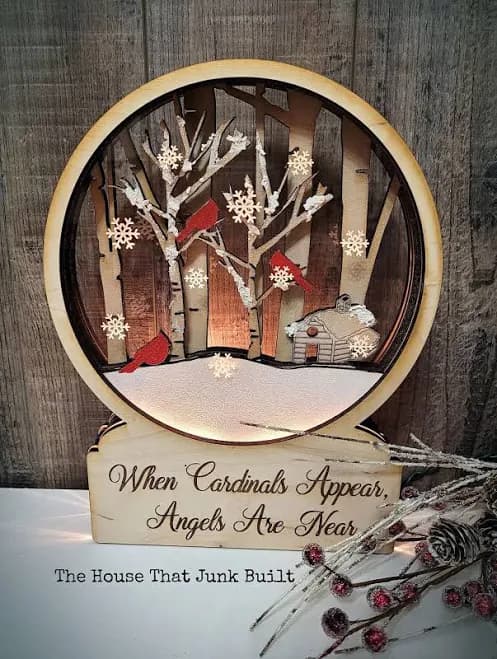 Cardinal Snow Globe Lighted Christmas When Cardinals Appear