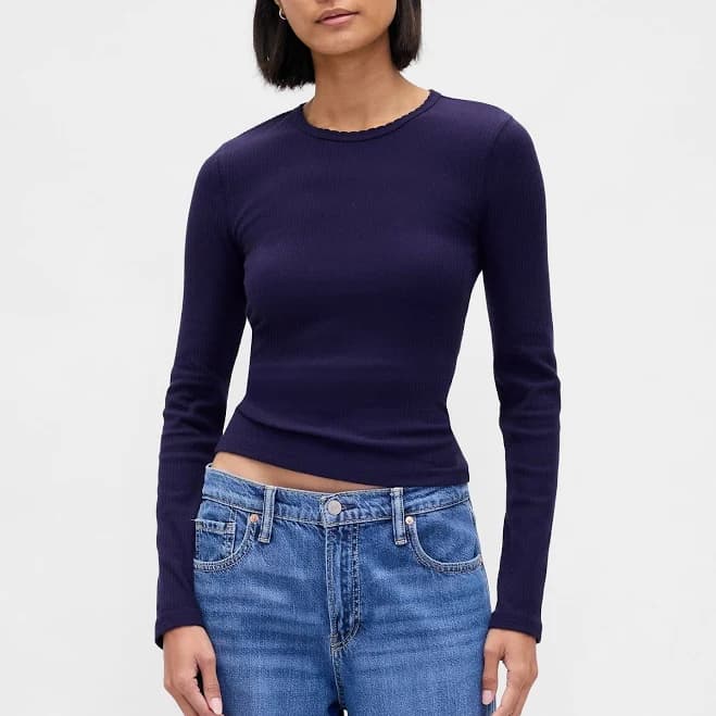 Women's Pointelle Rib T-Shirt by Gap
