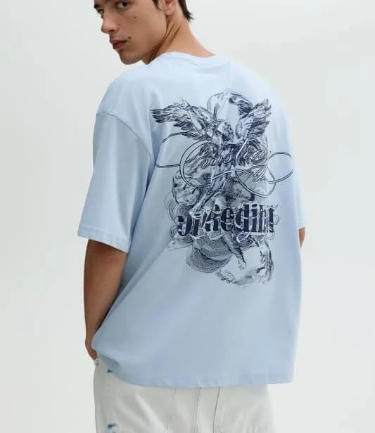 H&M Men's Loose Fit Printed T-Shirt
