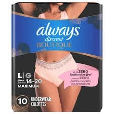 Always Discreet Boutique Women's Incontinence Underwear Maximum L