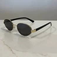 Vintage-Inspired Oval Sunglasses with Slim Gold Frame