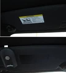 2008-2023 Dodge Challenger Visor Airbag Warning Label Covers