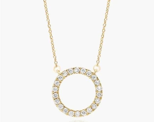 James Allen Open Circle Diamond Necklace In 14K 81682w14