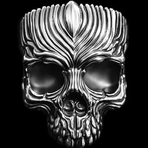 Serpent Forge 925 Sterling Silver Charon's Mark Skull Ring