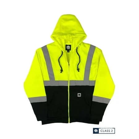 Buffalo Outdoors Workwear Class 2 Hi Vis Reflective Safety Hoodie Men's