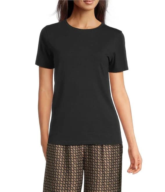 Le' Al.X Women's Organic Cotton Knit Crew Neck Short Sleeve Tee Shirt