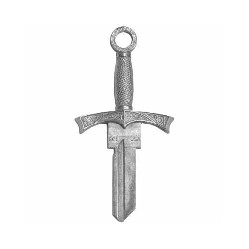 LUCKY LINE Key Blank Forged Key Shapes Sword House Double For Schlage SC1 Silver - pack of 5 B301S-XCP5