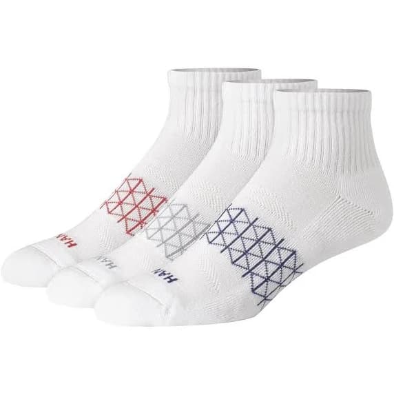 Hanes Men's Absolute Active Cushioned Ankle Socks (3-Pack)