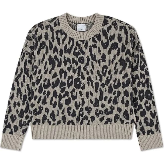 Abercrombie Kids Girls' Leopard Crew Sweater
