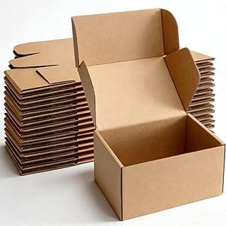 Boxlium 10 Pack Small Shipping Boxes 6x4x3'' Corrugated Small Cardboard Boxes for Shipping, Recyclable Packaging Boxes for Business, Mailer, Gift Packing, Crafts Packing, Jewelry Box, Brown