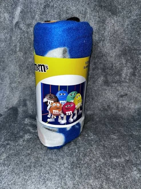 M&m Fleece Blanket Throw Characters Blue Brown Green Red Orange Yellow