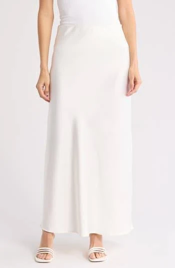 Renee C Satin A-Line Skirt