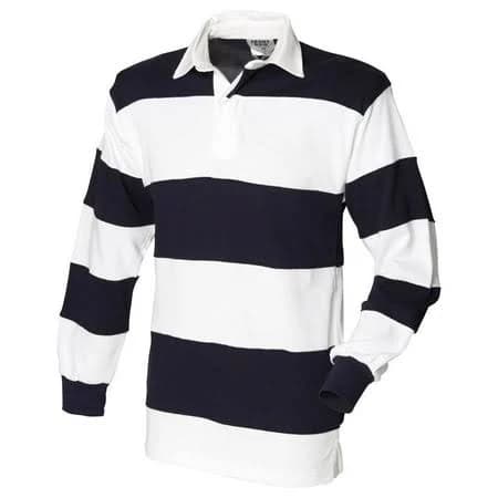 Front Row Men's Sewn Stripe Long Sleeve Cotton Polo Shirt