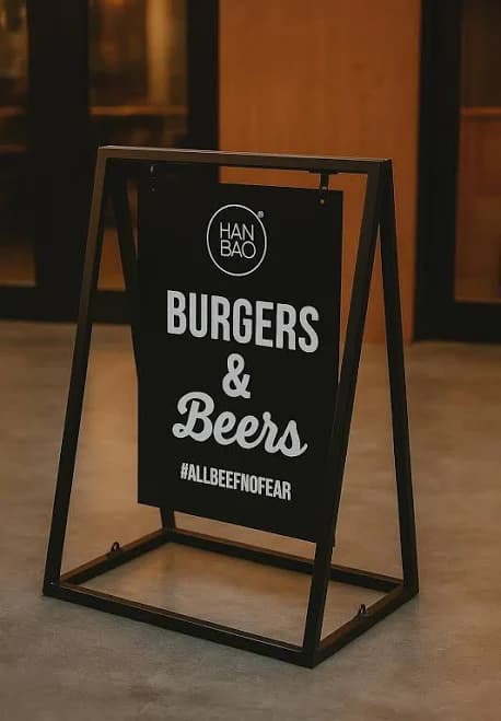 Custom A-Frame Side Walk Sign |Metal Blade Sign | Business Name Signs | Outdoor Cafe Chalkboard | Menu Display Sign