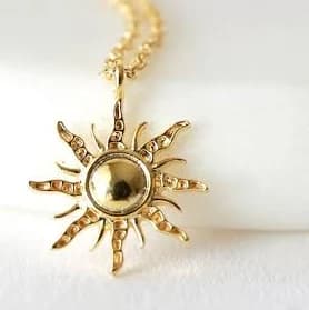Dainty Gold Sunburst Pendant Necklace