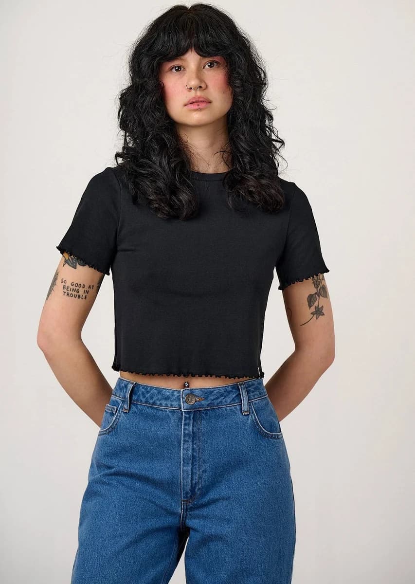 Lucy & Yak Greta Cropped Cotton Top