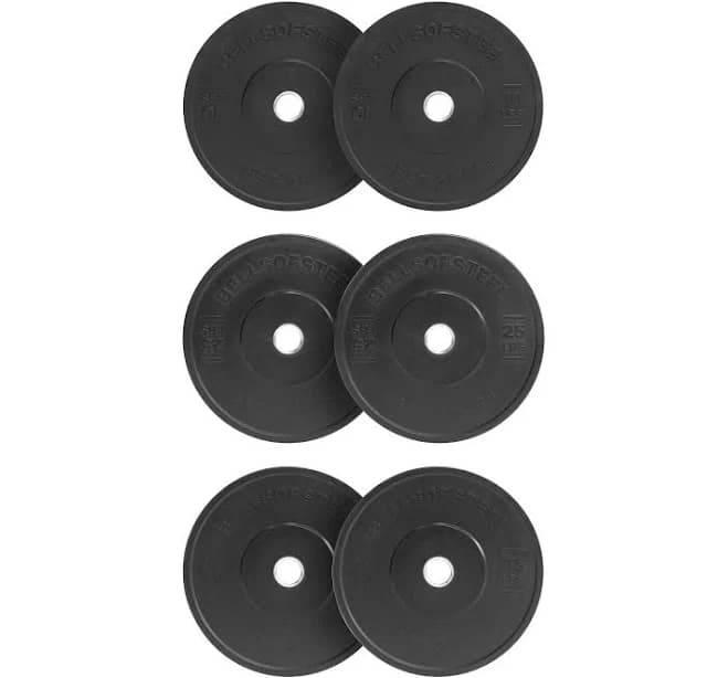 All-Black Bumper Plate Sets 160 lb Set (2 Each of 10) and 25 45