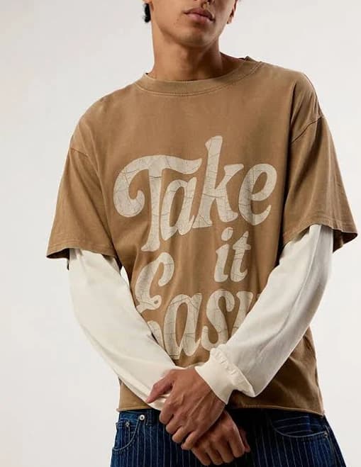 Take It Easy 2fer Long Sleeve Layered T-Shirt