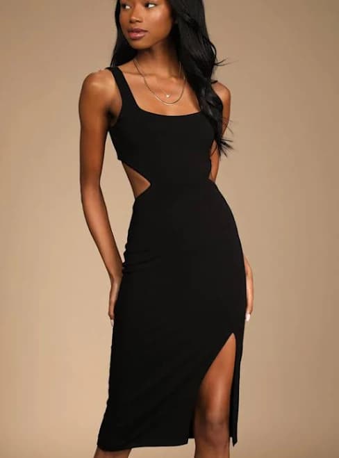 Lulus Cutout Bodycon Midi Dress