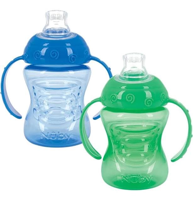Nuby Two-Handle No-Spill Super Spout Grip N' Sip Cups