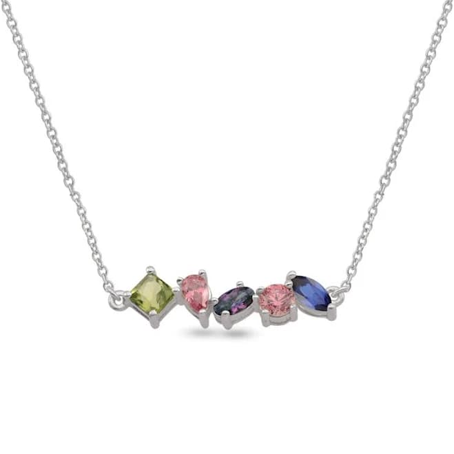 Zales Multi-Shape Birthstone Bar Necklace with 2-5 Stones
