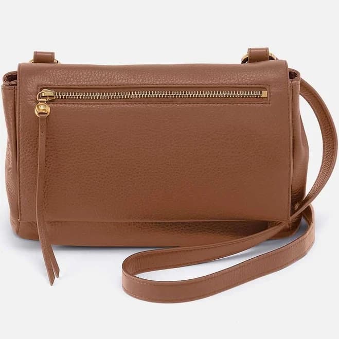 Quince Flap Pebbled Leather Crossbody Hobo Bag