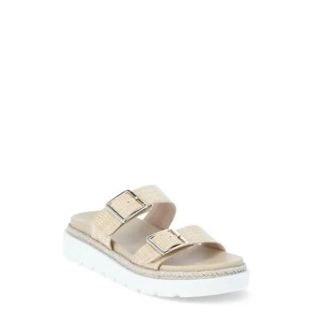 Madden NYC Women's Flatform Two Strap Sandals