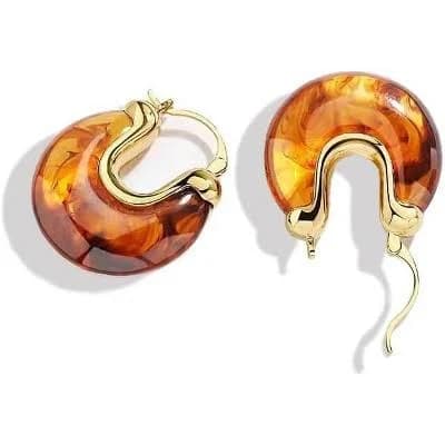 Women's Chunky Dangle Huggie Earrings